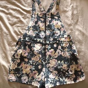 Wild Fable Black and Pink Floral Jumpsuit